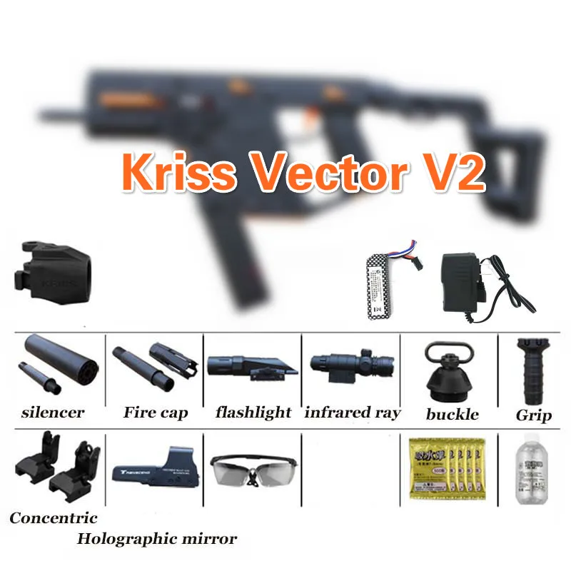 set 1 Игрушка для игр на открытом воздухе пистолет kriss vector v2 M4A1-J9 gen 9 JM водный гелевый пистолет Электронный нейлоновый материал игрушки для детей - Цвет: set 1