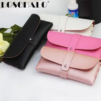 

LOGO SUPPORT CUSTOMIZED PU Leather Sunglasses Case Fold-able Buckle Glasses Box Eyeglass Bag Protector Eyewear Accessories