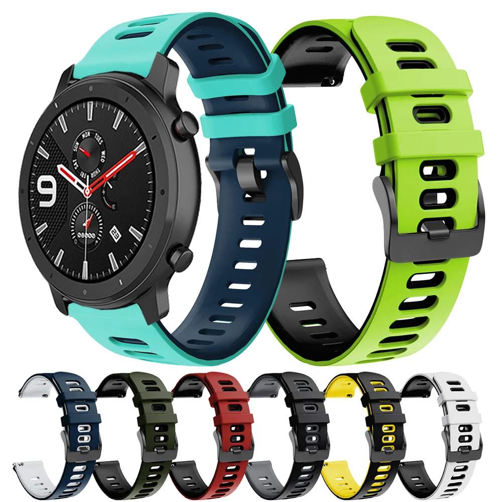 Силиконовый ремешок GTS Bip Correa для Huami Amazfit GTR 47 мм 42 часов Pace / Stratos 3 2 браслет 20 22