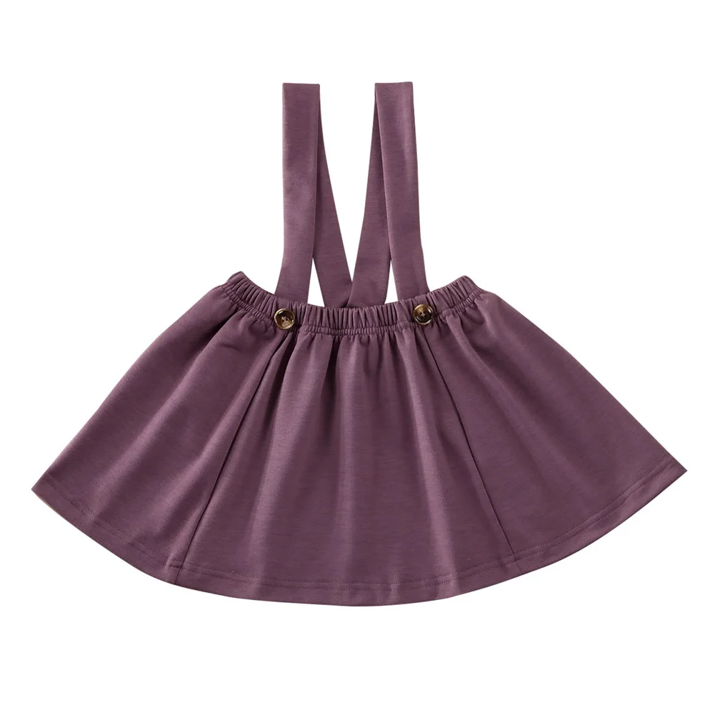 Модное детское платье для маленьких девочек, Однотонная юбка-пачка, наряды на подтяжках для свадебной вечеринки, одежда - Цвет: Фиолетовый
