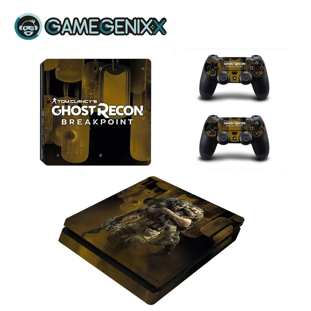 

GAMEGENIXX Skin Sticker Vinyl Wrap Cover for PS4 Slim Console and 2 Controllers - Ghost Recon