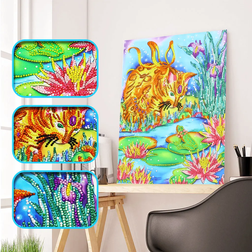 

Special Shaped Diamond Painting Landscape Cat Craft Needlework 3D Drill Mosaic DIY Diamond Embroidery Animal Decoration 30X40CM