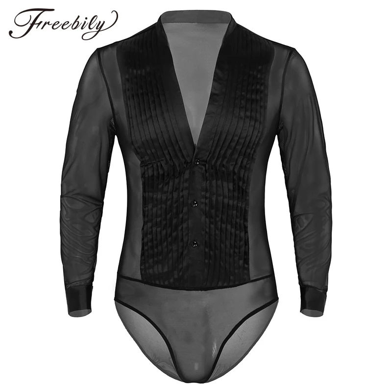 

Man Latin Dance Tops Black White Long Sleeve See Through Sheer Mesh Splice Latin Dance Shirt New Men Ballroom Competitive Shirts