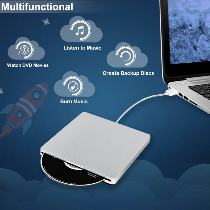 Ультра-тонкий внешний DVD привод USB 3,0 Дубликатор диска для компьютера ноутбука PUO88