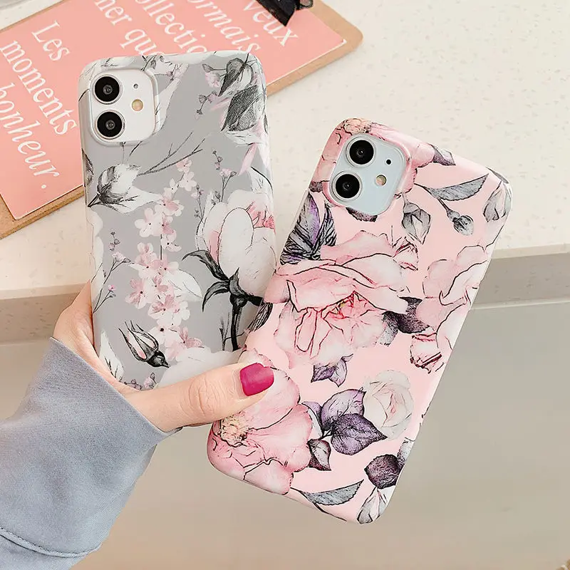 Мягкий чехол с цветочным рисунком для iPhone 11Pro Max XR XS X 7 8 6 6S Plus задняя крышка в стиле