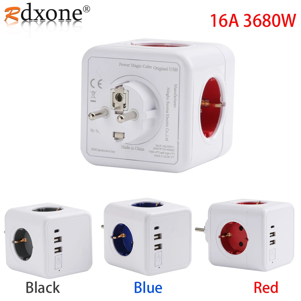 16A EU Plug Wall Scoket With USB Charger 3680W Tabletop Socket Electrical Outlet Adapter For Computer mobile phone lamp |