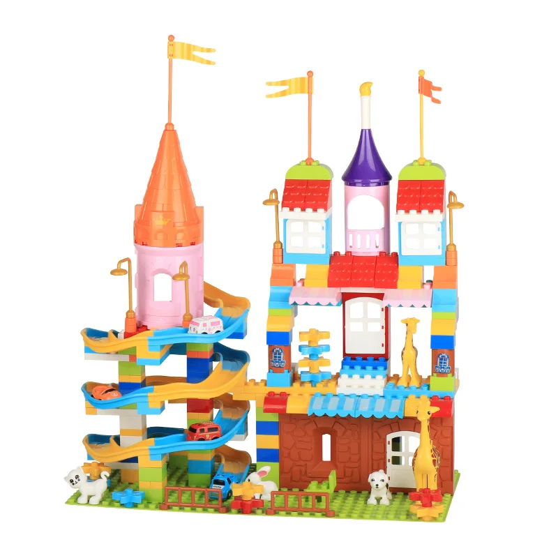 

235PCS Funnel Slide Blocks DIY Big Bricks Marble Race Run Big Block Compatible Building Blocks Toys For Kids Birthday Gift