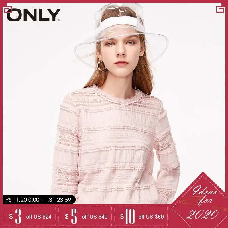 

ONLY Women winter pure color lace Long Sleeve T-shirt| 119102504