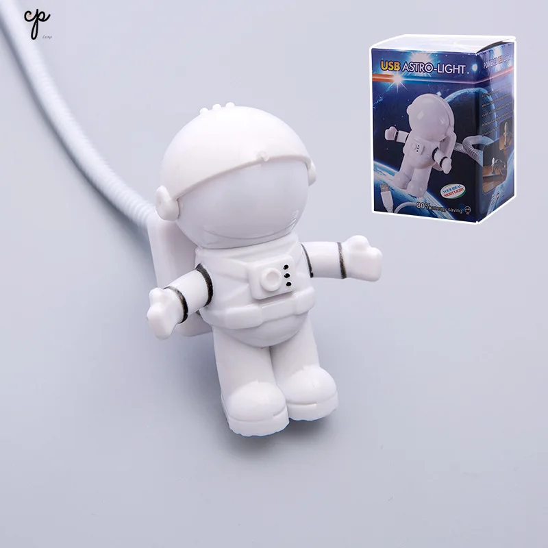 Трубка USB светодиодный ночник гибкий космонавт астронавт лампа для компьютера ноутбук Laptop персональный компьютер для чтения Портативный DC 5V украшения дома