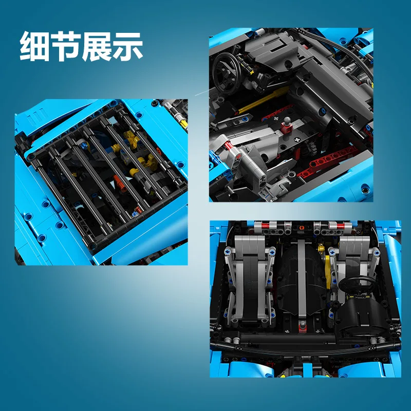 Technic MOC Chevrolets Corvettes Grand Sport Il Toro Azzurro Fit Lepining 31189 строительные блоки для автомобилей