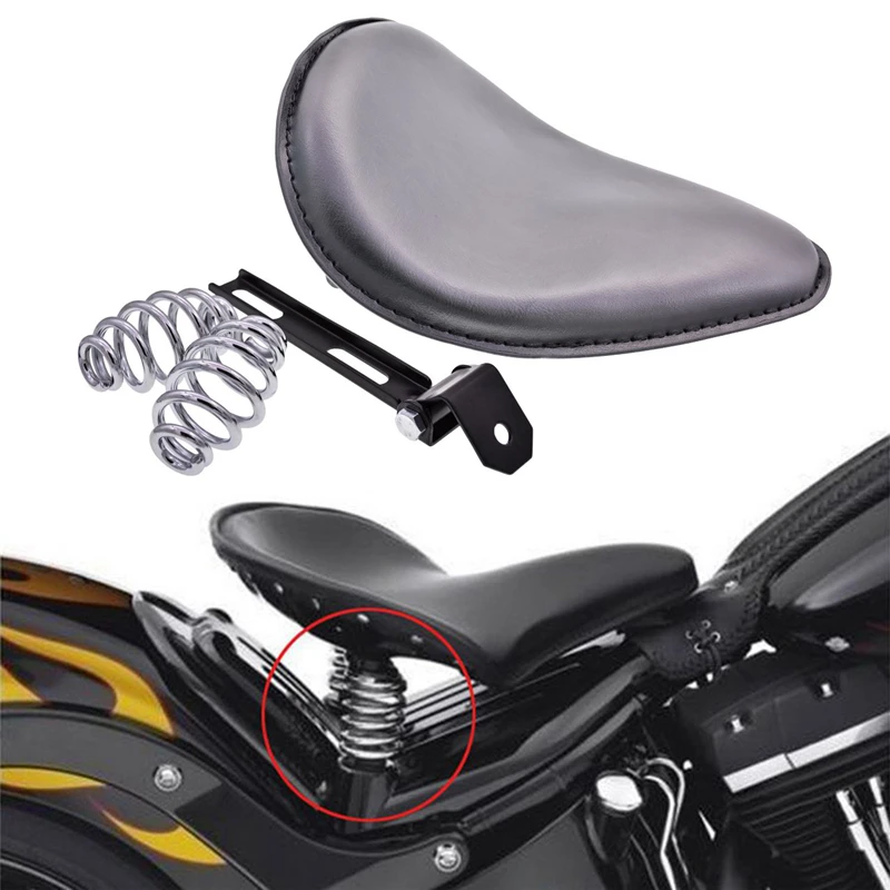 Мото черный кожаный Solo Seat 3 дюймов пружинный Монтажный кронштейн комплект для Harley