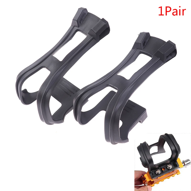 Bicycle Bike Strapless Toe Black Ultra light Bicycle Pedal Half Clips With Screws Cycling