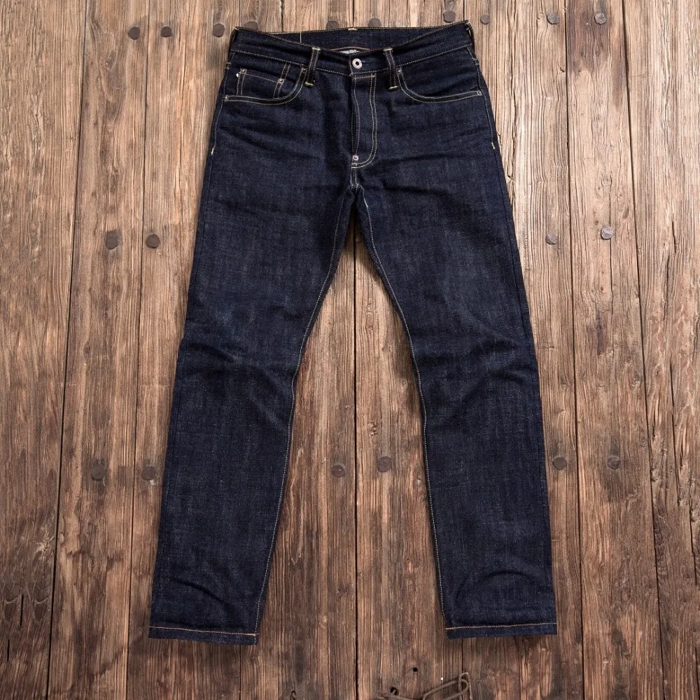 SD107-0001 RockCanRoll Read Description! Heavy Weight Indigo Selvage Unwashed Pants Unsanforised Thick Raw Denim Jean 17oz