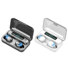 Bluetooth Earphone TWS LED Mini Display F9 5c Earpiece Stero Sound Wireless Noise Reduction 1500mah Power Bank With Microphone