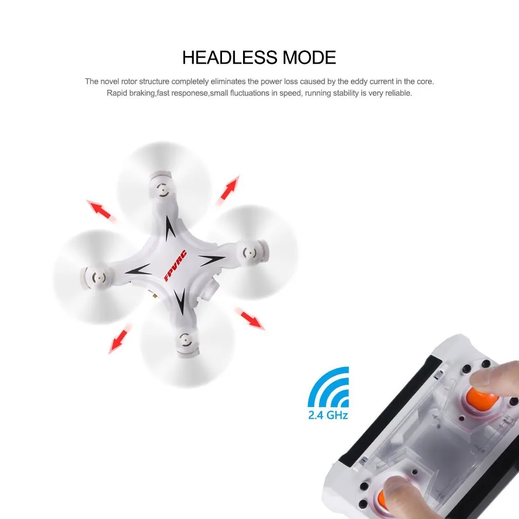 Q7 четырехосный 4 канала 6 Axis Gyro Rc нано Мультикоптер Мини карманный беспилотный Радиоуправляемый летательный аппарат-белый/черный с 3d чехол-книжка