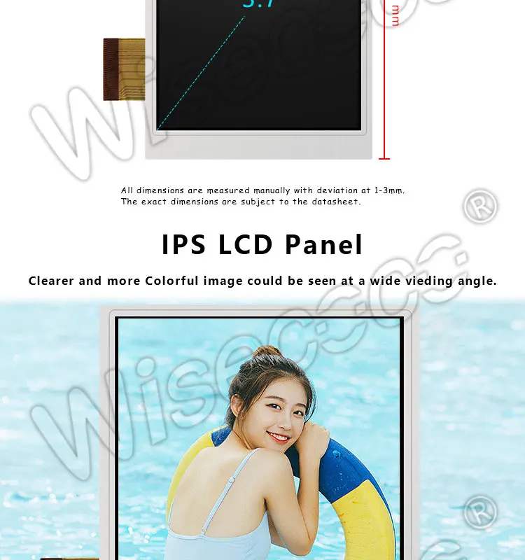 Wisecoco LS037V7DW05 ЖК-экран 3,7 дюймов 640X480 VGA tft ips дисплей Панель