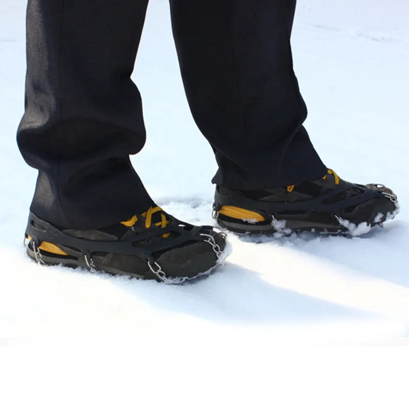 Hewolf Outdoor Sport Climbing Hiking Antiskid Crampons 8 Teeth 35-45 Anti-Slip Ice Gripper Cleats Shoe Boot Grips Crampon Chain