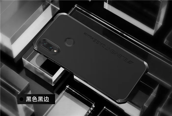 Redmi Note 7 противоударный металлический чехол для Xiaomi Redmi Note 7 Pro сверхпрочный защитный чехол для телефона для Xiaomi Redmi Note 7 - Цвет: Black