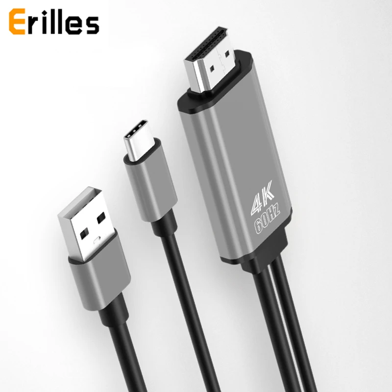 Новинка 1 8 м usb-кабель C до 4 к 60 Гц HDMI видео кабель 30 Тип 3 Thunderbolt для Macbook huawei mate 10 Galaxy