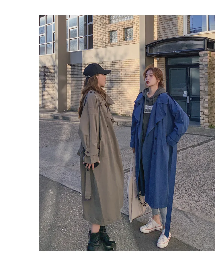 Модное Длинное Пальто для фотосессии в Корейском стиле, осень, стиль, женское платье, Ретро стиль, британский стиль, элегантное, двубортное