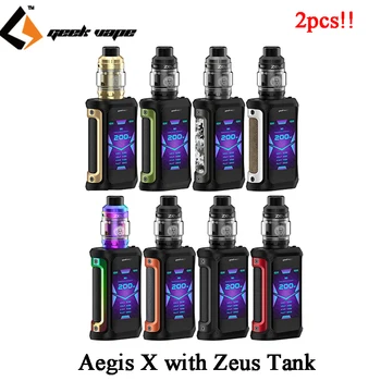 

2pcs! Original GeekVape Aegis X Zeus Kit 200W Aegis X Mod & 5ml Zeus Sub Ohm Tank fit 0.2ohm mesh Z2 KA1 Coil E-Cig Vaporizer