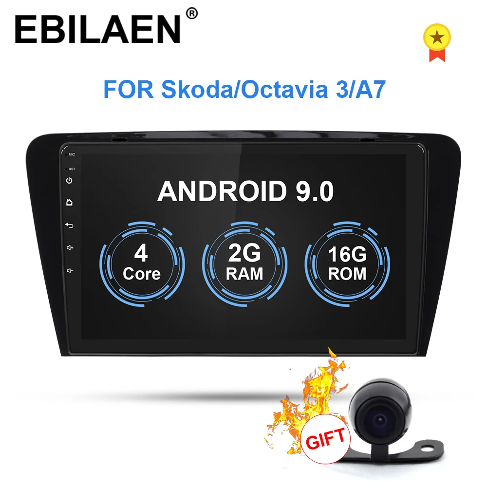 Продажа EBILAEN автомобильный DVD мультимедийный плеер для Skoda Octavia A7 III 3 2014 2018 2din Android 9,0 радио Автоматическая навигация gps камера заднего вида