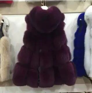 Vetement, Женское зимнее пальто, новое пальто из искусственного меха, Лисий мех, женский жилет с меховым капюшоном, повседневная меховая верхняя одежда AR87