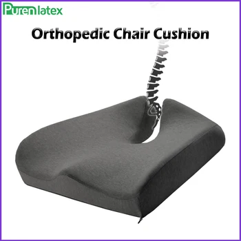 

PurenLatex Memory Foam Orthopedic Cuhsion Coccyx Cushion on Chair Pad Car Seat Wheelchair Mats Hemorrhoid Vertebra Spine Treat