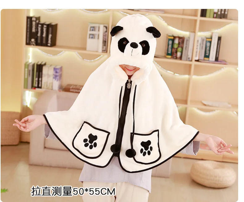 Sichuan панда мантия кораллового бархата с капюшоном "ленивая" шаль/кондиционер одеяло мантия панда