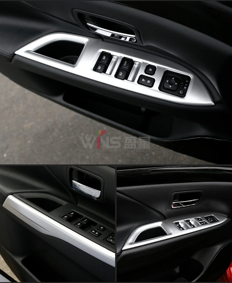 Для Mitsubishi Outlander 2013- интерьерные молдинги оконное стекло отделочное покрытие кнопки хромированные аксессуары для стайлинга автомобилей ABS