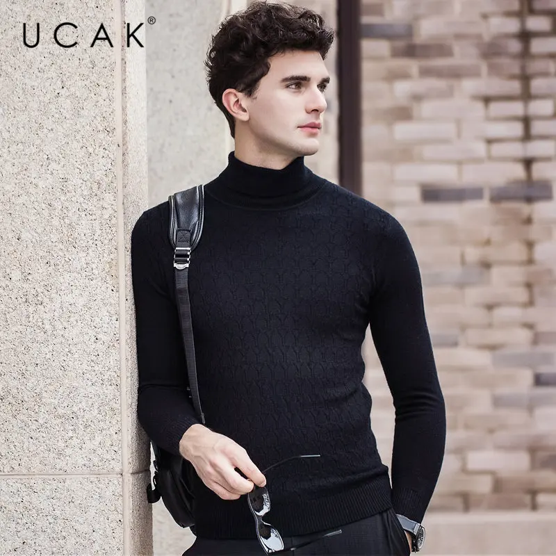 ^*Best Offers UCAK Brand 100% Merino Wool Sweater Men 2019 Autumn Winter New Arrival Fashion Turtleneck Cashmere Pull Homme Pullover Men U3058 ^*Best Offers UCAK Brand 100% Merino Wool Sweater Men 2019 Autumn Winter New Arrival Fashion Turtleneck Cashmere Pull Homme Pullover Men U3058