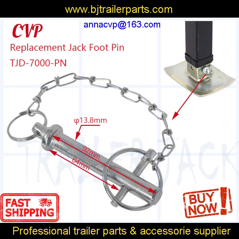 CVP Trailer Jack Drop Leg Foot Replacement Footplate Keeper Pin for RAM Square Direct Weld Camper RV Parts Caranvan Accessories