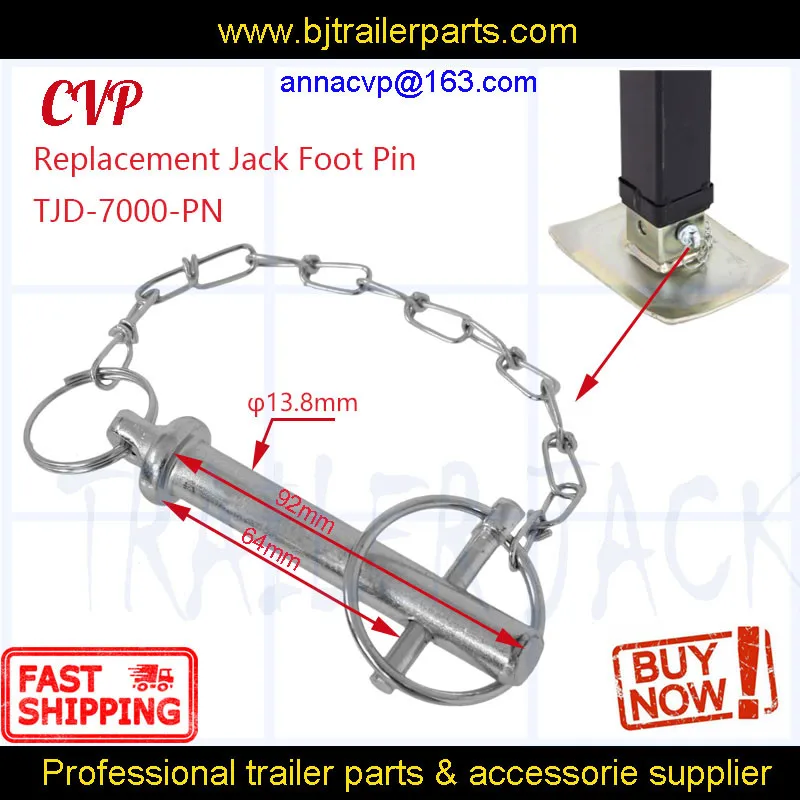 Towever Trailer Jack Foot Plate with Safety Pin for RV Boat Camper Jack Base