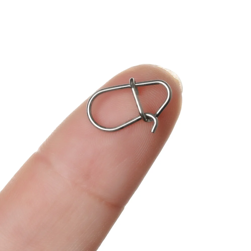 Fishing Tackle 100Pcs/Lot Gourd Stainless Steel Fishing Hanging Snap Oval Split Rings Fast lock Connector Barrel Swivel