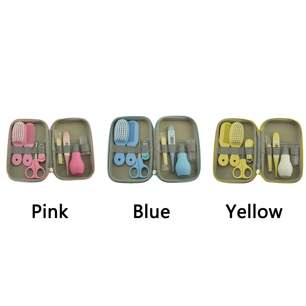 

8pcs Nail Clipper Safe Travel Baby Grooming Set Children Scissors Comb Scissors Health Care Kit Nose Cleaner Small Combination