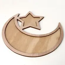 Aliexpress - Rustic Wooden Crescent Moon Srar Eid Ramadan Party Food Serving Tableware Dessert Pastry Tray Display Holder Decor Ornament