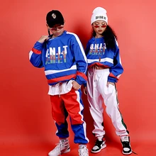 Детские костюмы для джазовых танцев; уличная спортивная Одежда для танцев в стиле хип-хоп; Одежда для мальчиков и девочек; одежда для бальных танцев; одежда для сцены; DQS3162