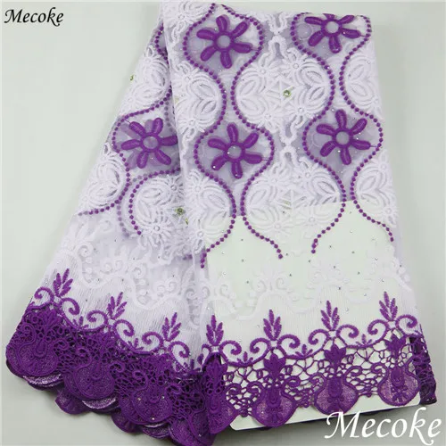 Лучшая швейцарская вуаль кружева африканские тканые кружевные ткани коричневая французская кружевная ткань в нигерийском стиле ткань Высокое качество Тюль кружевная ткань - Цвет: purple