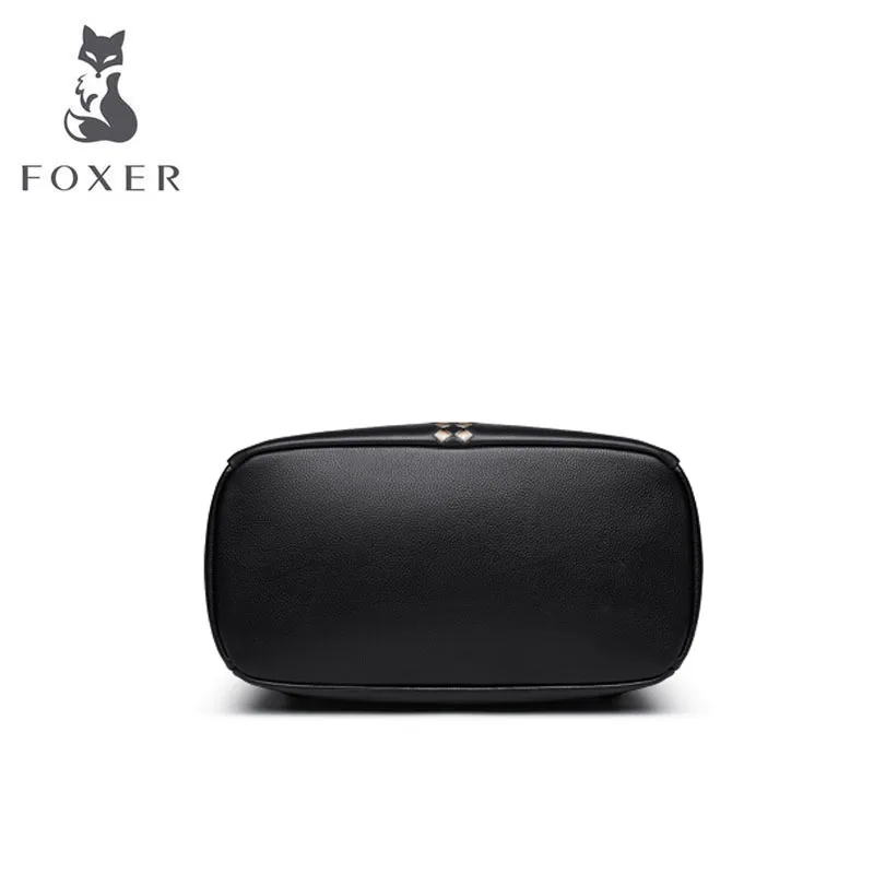 FOXER, дизайнерские сумки, известный бренд, женские сумки, новинка, натуральная кожа, рюкзак, большая вместительность, женский рюкзак, настоящая воловья кожа, сумка