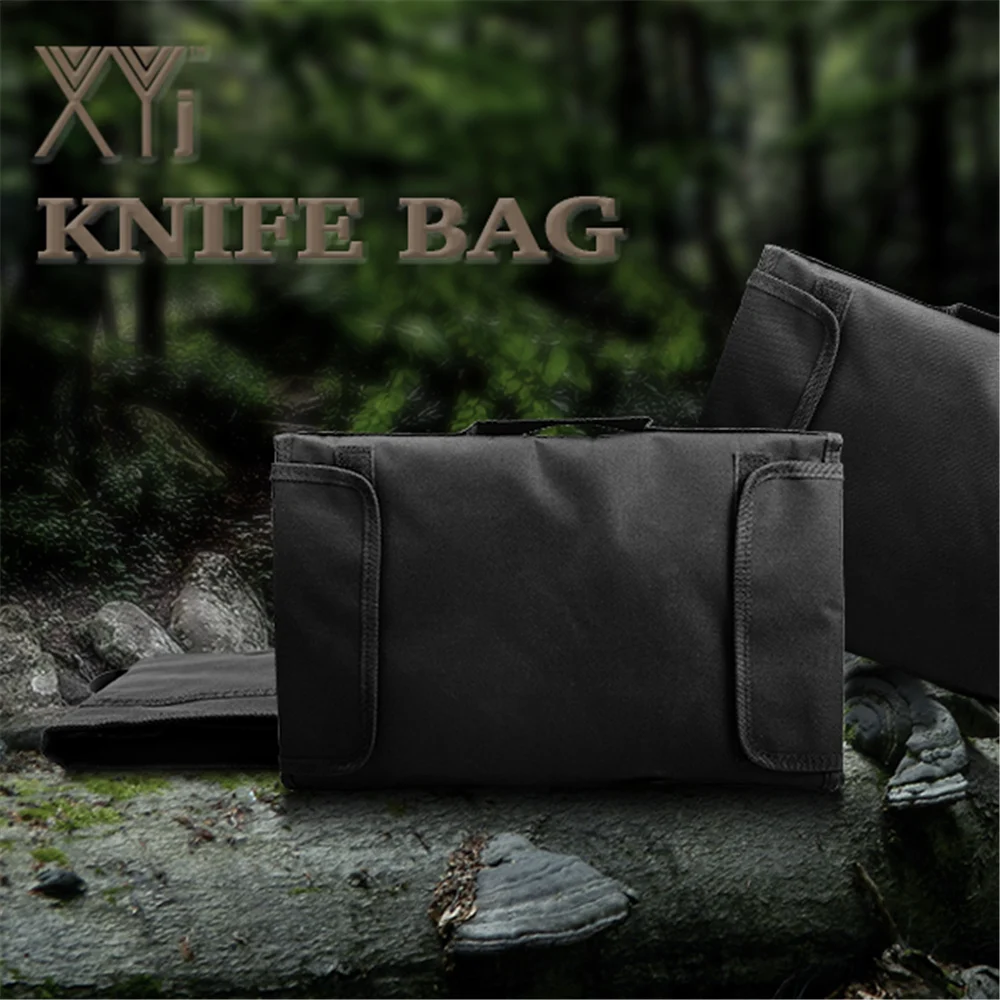 Knife Bag 13 slots Carry Chef Knives Bags Shoulder Belt Oxford Cloth Portable Case Kitchen Knife Sharpener Rod Storging Tools