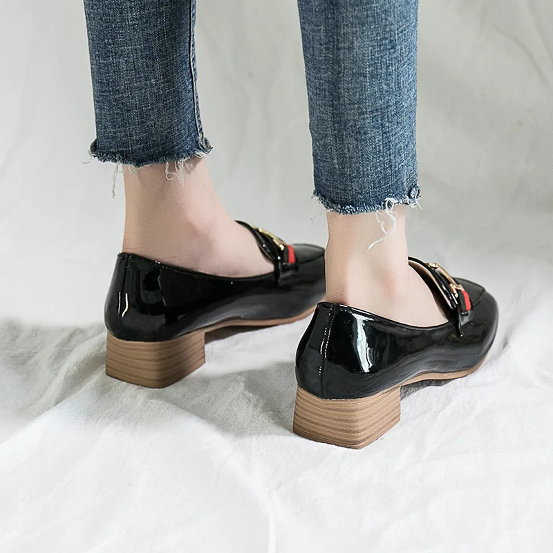 

2019 Spring New Style WOMEN'S Shoes Foot Covering Low Top Shoes Women's Semi-high Heeled Square Mouth Fashion Boutique WOMEN'S S