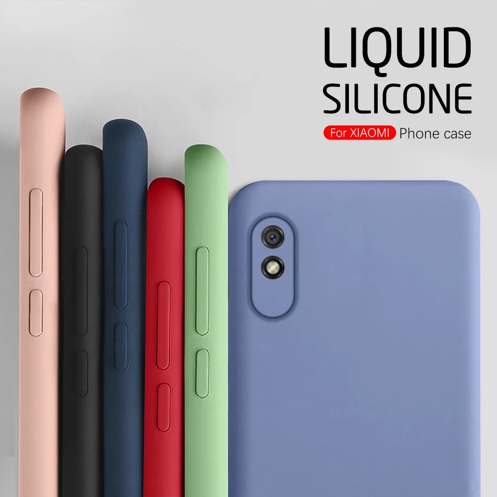 best flip cover for xiaomi For Xiaomi Redmi 9A Case Soft Liquid Silicone Cases For Redmi 9A 9C Cover Candy Color Rubber Shockproof Phone shell Redmi 9 A xiaomi leather case