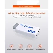 Para convertidor de Wii a HDMI Wii2HDMI con salida de audio y vídeo de 3,5mm adaptador de aumento automático compatible con NTSC 480i PAL 576i 1080P