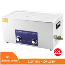 480W ultrasonik temizleyici 22L kaldırmak yağ lekeleri ve pas topuzu ile kontrol etmek için zamanlayıcı isıtıcı takı gözlük diş donanımı