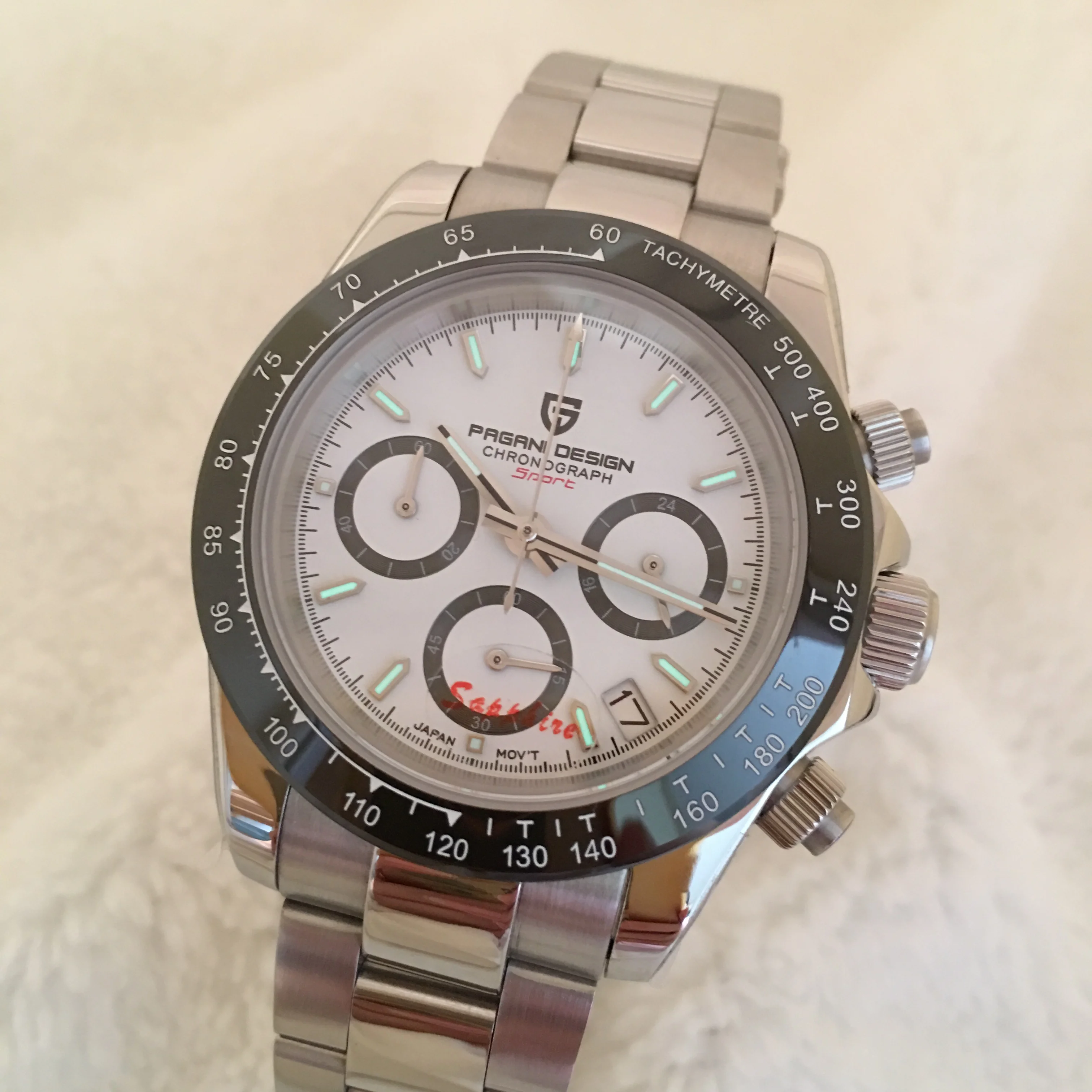 

Top Brand Original Men Chronograph VK Watch Stainless Steel Bracelet Luminous Men Watch Quartz Boy Watch Relogio Masculino