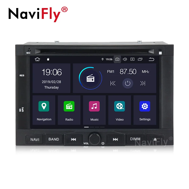 Cheap NaviFly PX5 4+64G 2din Android 9.0 Car radio dvd player GPS For Peugeot 3005 3008 5008 Partner Berlingo audio FM AM RDS WIFI BT 2