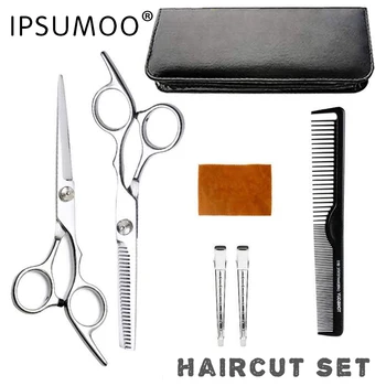 

Tijeras Peluqueria Kit - Tijeras de corte de pelo profesiona 6 pulgadas, Incluye Afilada Tijera Corte Pelo, Tijera adelgazamient