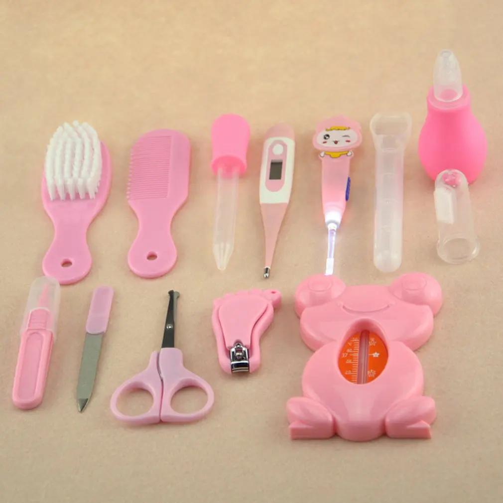 Детские товары, набор для ежедневной чистки, Набор сумок, термометр для кормления, термометр, присоска, клипса для ногтей, Ушная ложка, Ik01 розовый