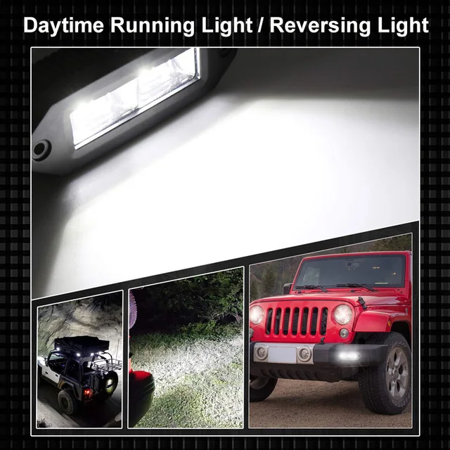 FIERYRED 6 Inch LED Light Pods - 7200LM Spot Flood Combo Beam Off-Road Lights (Pack Of 2)