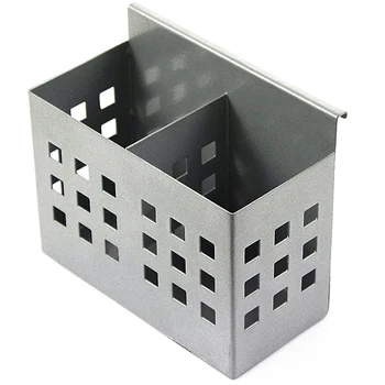 

Durable Sn Metal Pencil Holder for Desk Organizer with 2 Compartments Large Capacity Desktop Stationery Organizer